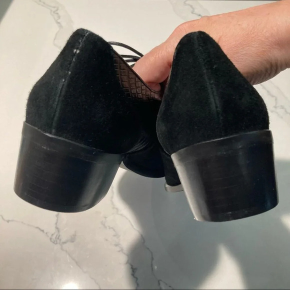 INGLEDEW’S  Spanish Collection Sz 39 Lace Up Pointy Toe Croc Suede Shoes - Picture 8 of 9